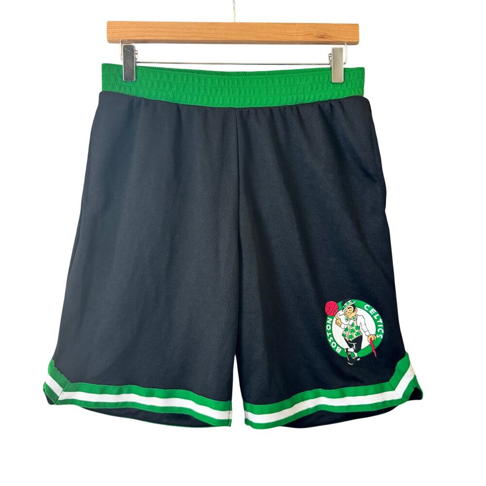 NBA Boston Celtics Basketball Shorts XL 18/20 Logo Black Athletic Activewear